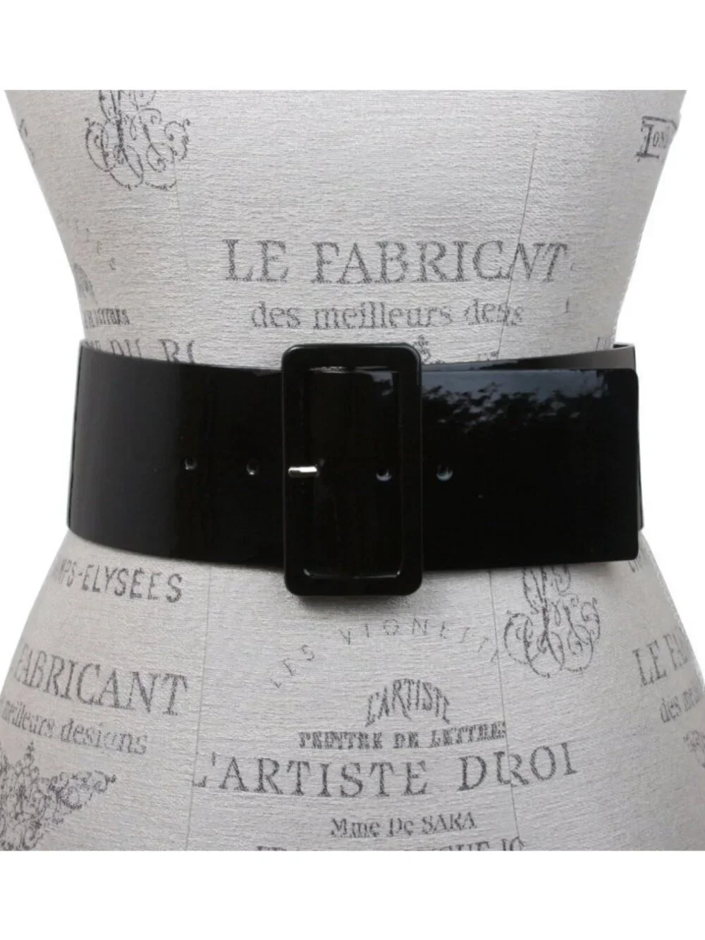Stylish High Waist Patent Leather Wide Square Belt for Women - Trendy Fashion